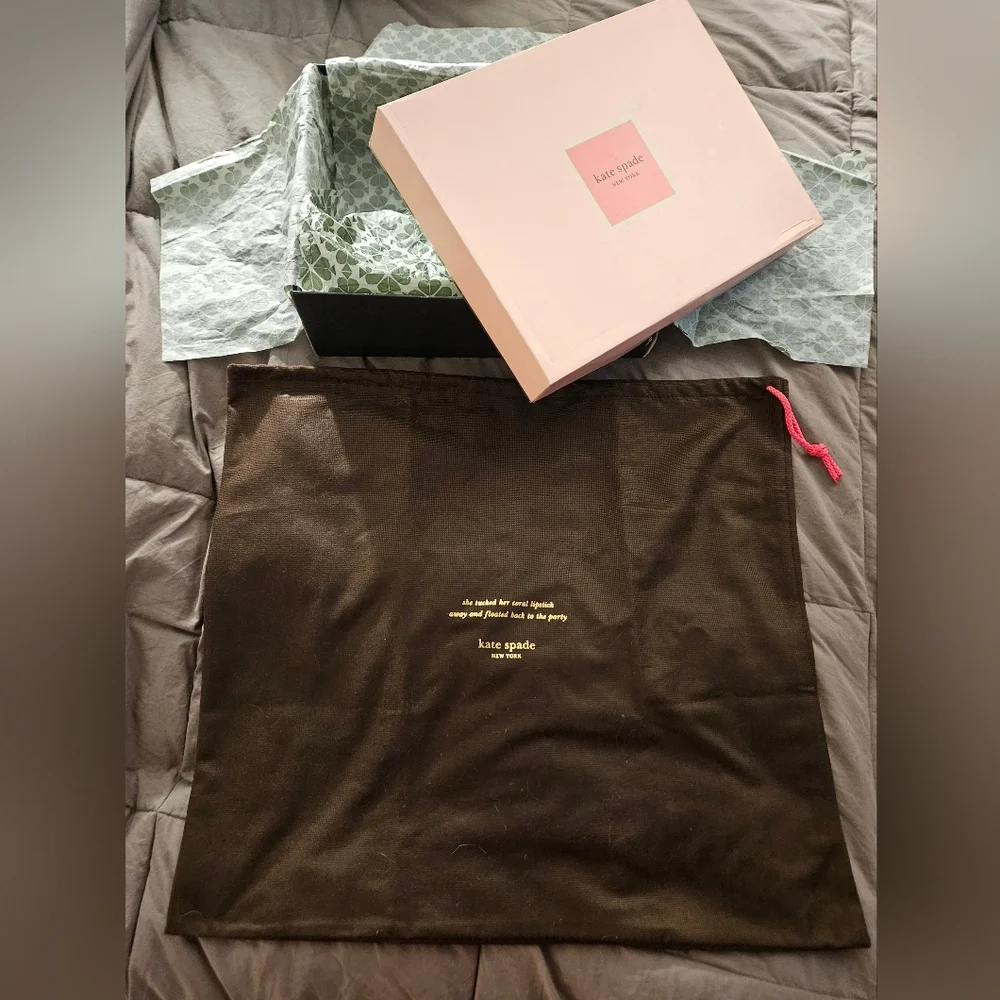 Kate Spade Morgan Boots Original Box Dust Bag Clover Tissue Packaging Set 7.5B
